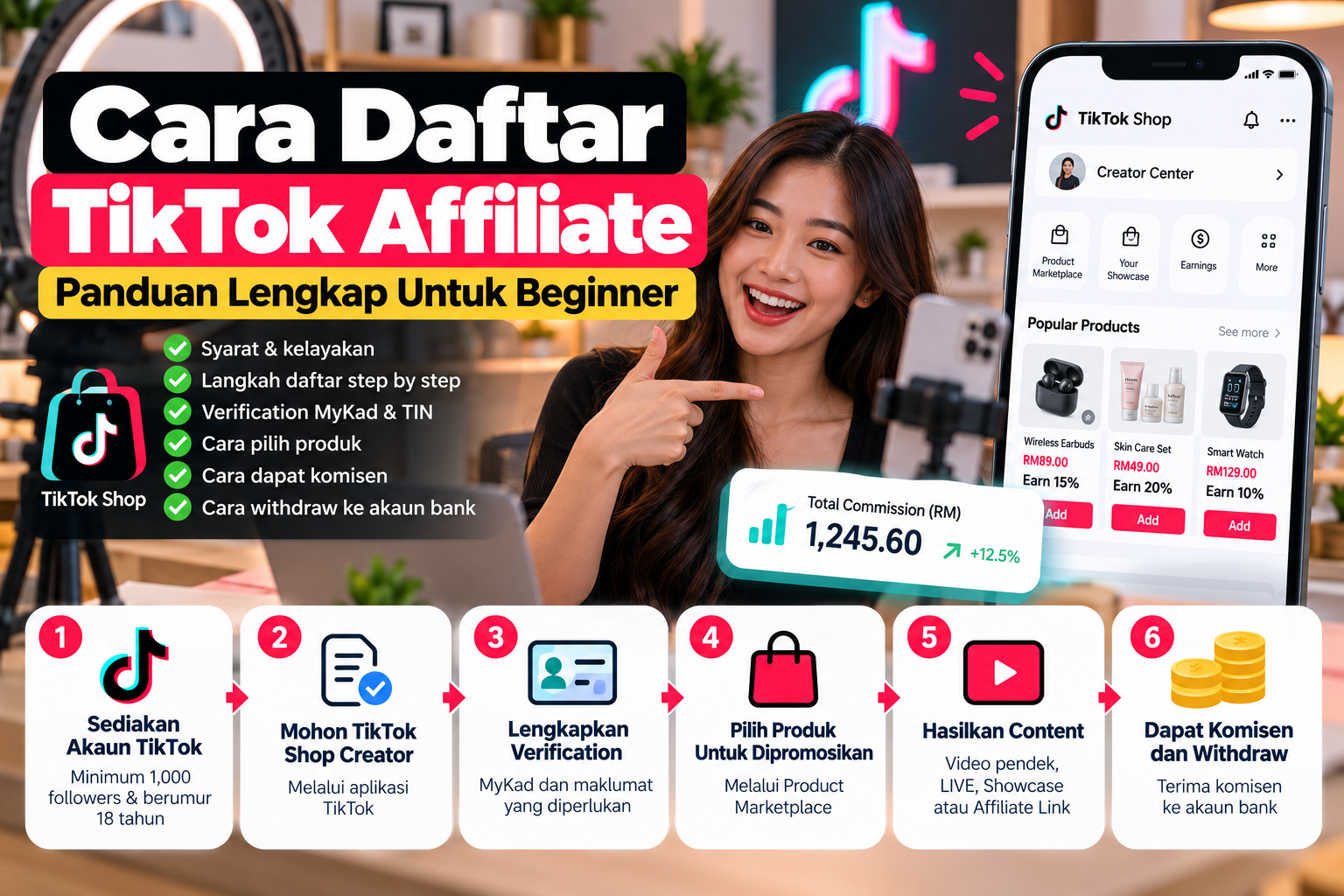 cara daftar tiktok affiliate